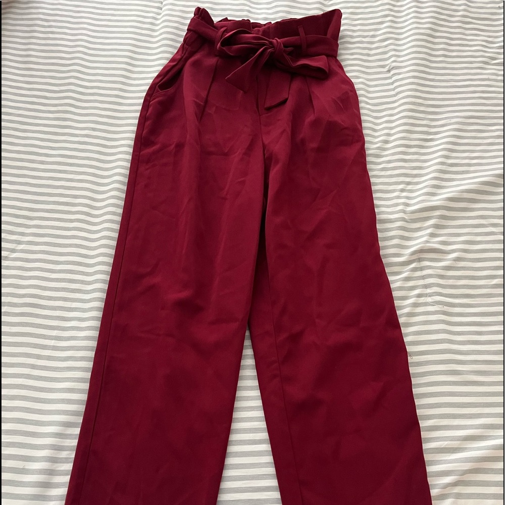 XS Burgundy Paperbag Pants from Windsor